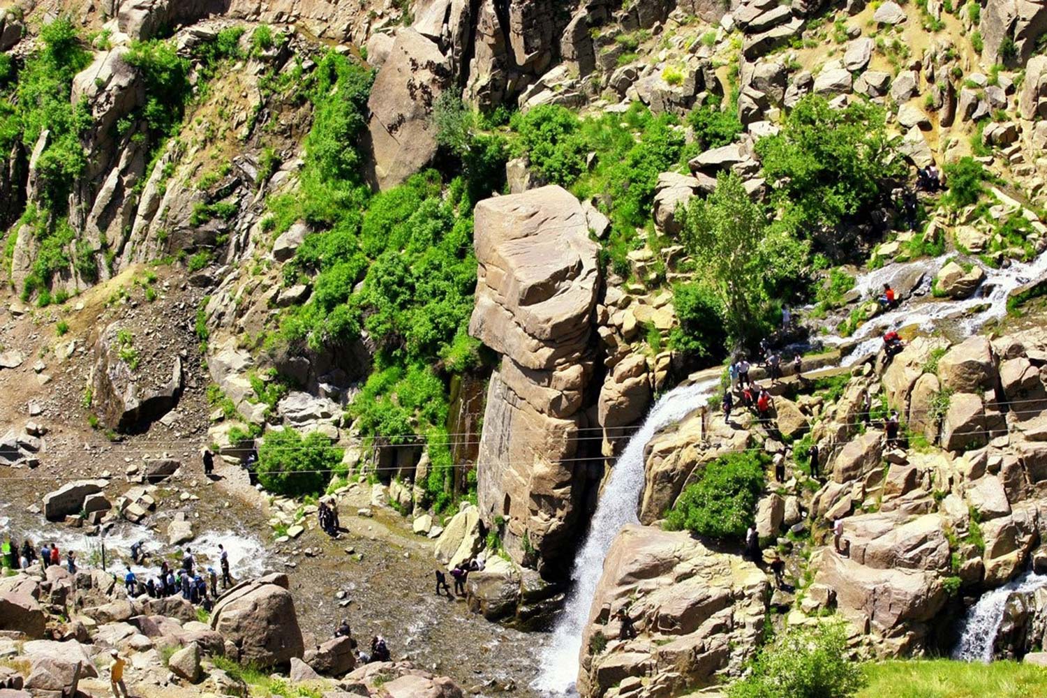 Ganjnameh Waterfall in Iran